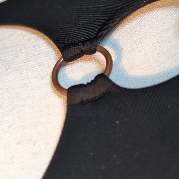 Aerie Black Ring Bikini Top Sz S - Picture 7 of 10